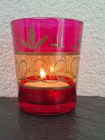 Lot de 5 photophores pour bougie à réchaud rouge orange rose