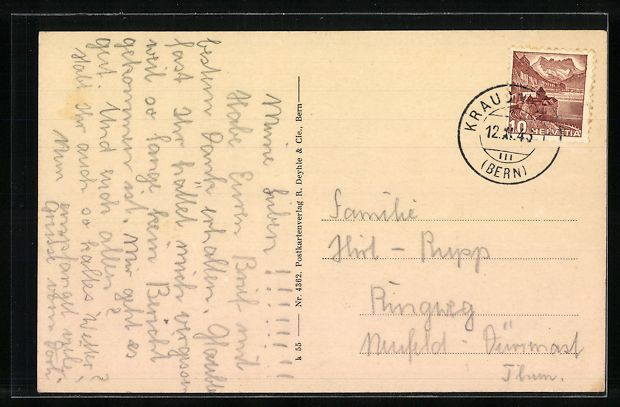 Cartoline postali: Krauchthal, Gemeindehaus mit Strasse und – Usato da Berlin venduto da bartko-reher 1