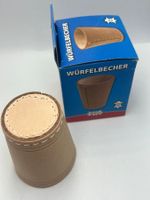 Würfelbecher aus Leder, neuwertig, mit Originalverpackung