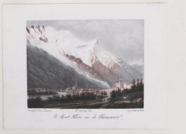 Chamonix Mont Blanc Tonlithographie von Briquet