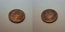 Schweiz 2 Rappen 1914 wenig gebraucht - seltener Jahrgang!