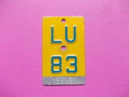 Velonummer / Mofanummer / Töfflinummer  LU 83