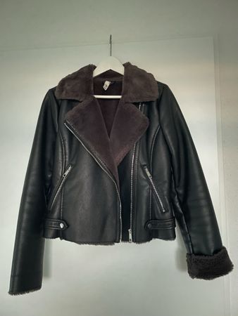 Gefütterte Kunstlederjacke Mango, Grösse S