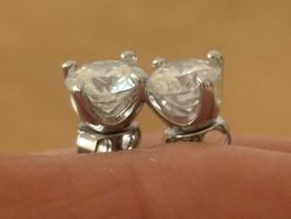 Luxus Elegante Zirkonia Ohrstecker Ohrschmuck  Farbe:Silber