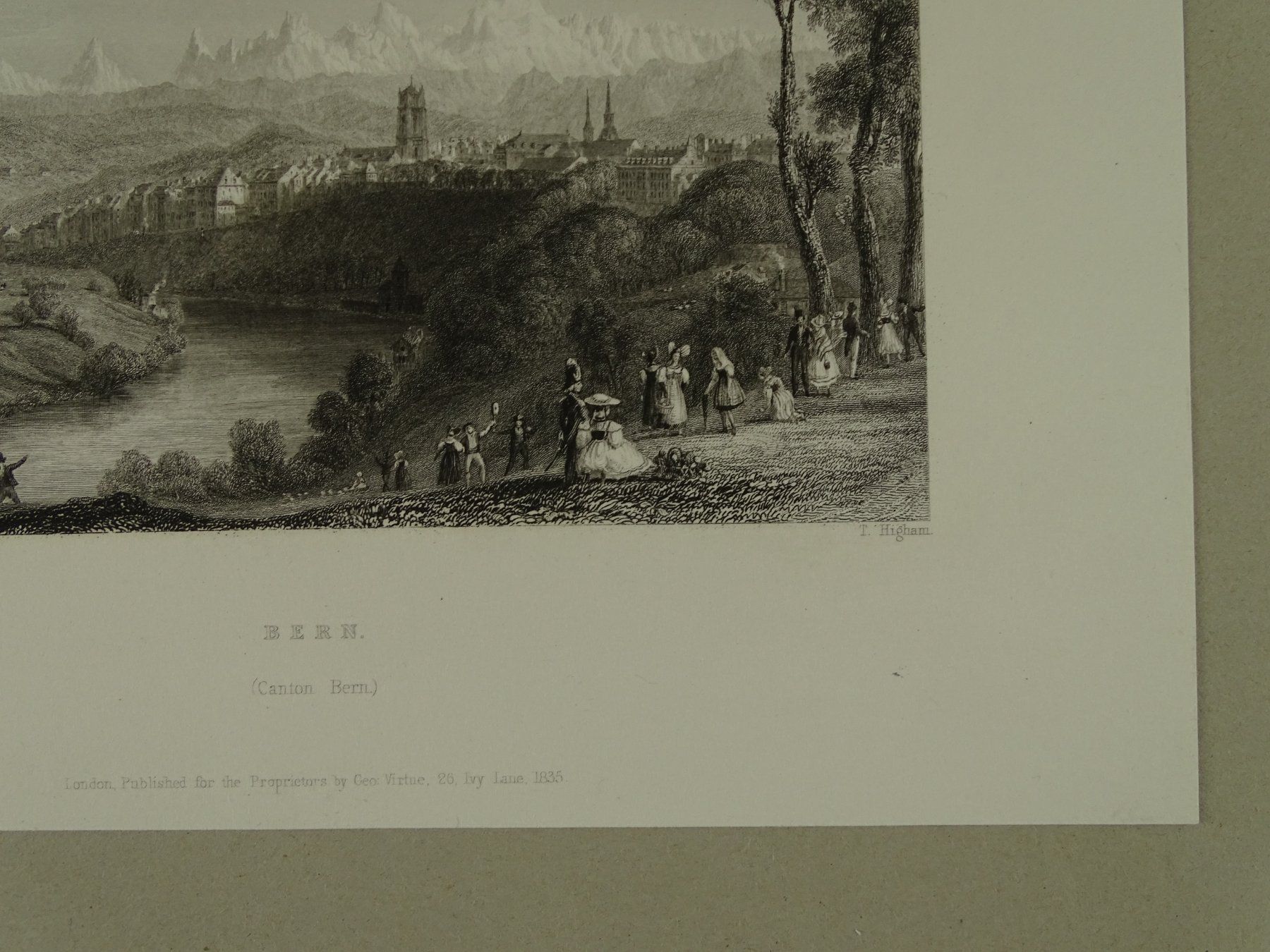 Incisioni: BERN, STAHLSTICH NACH BARTLETT 1836 – Usato da Grüningen venduto da Kartensammler 6
