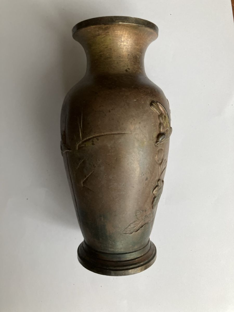 Vasi & Recipienti: Japanische Bronze Vase mit Blumenmuster, Vogel – Usato da Niederglatt ZH venduto da nieser 1