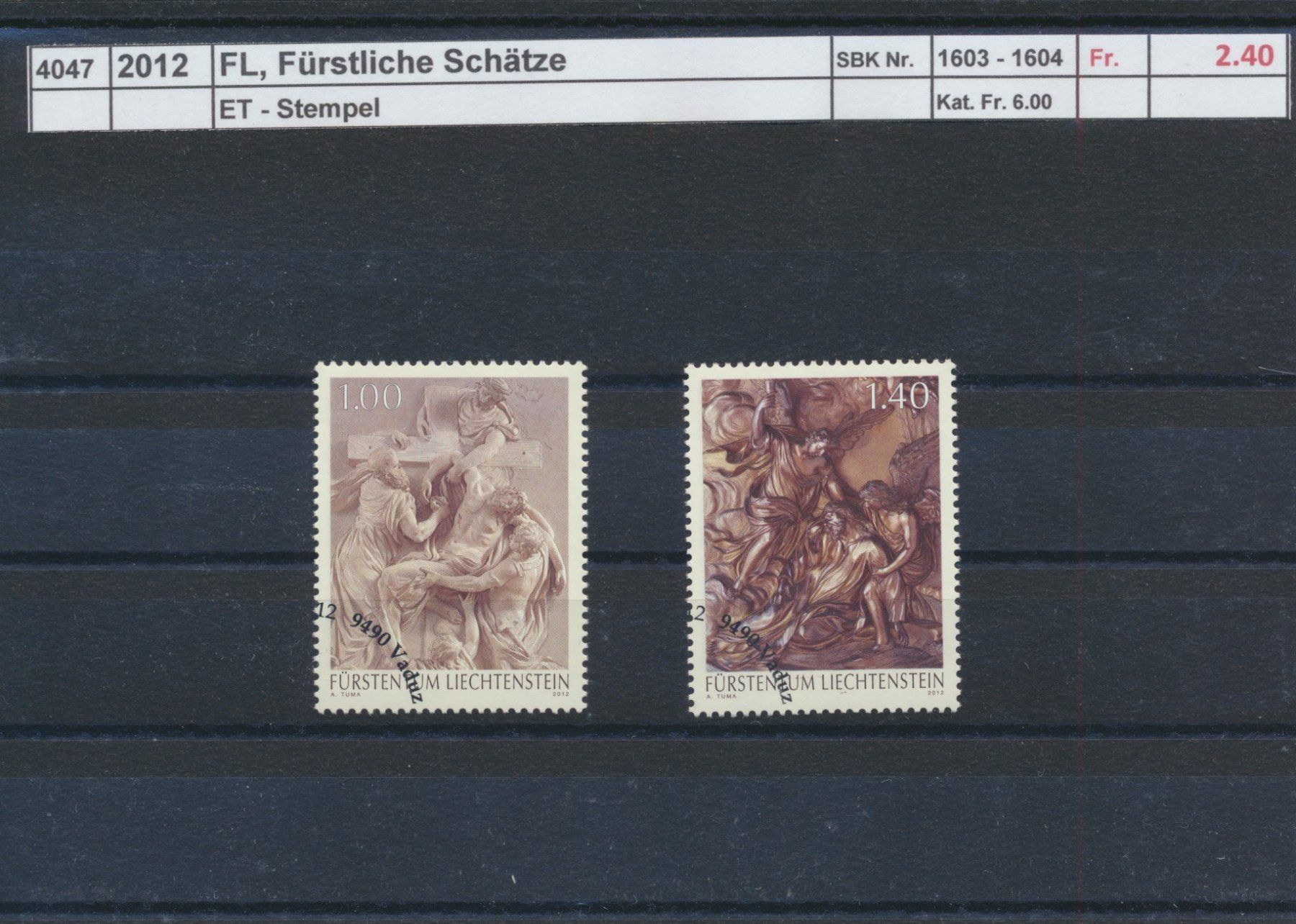 Tous les timbres: 2012 FL, "Fürstliche Schätze", ET - Stempel – D'occasion à Winterthur par Zupogeru