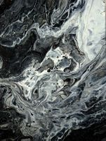 „Milky Way“ Neues Original Schwarz-weißes Gemälde, 40x30x4cm