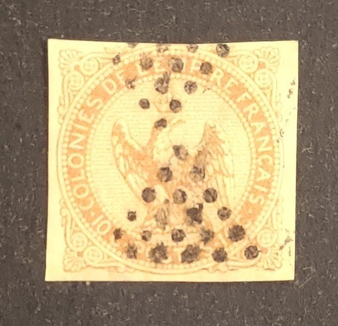 Französische Kolonien 1859, Adler und Krone, 10c gestempelt Kaufen