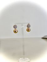 Elegante Ohrringe mit Kugeln, Roségold vergoldet