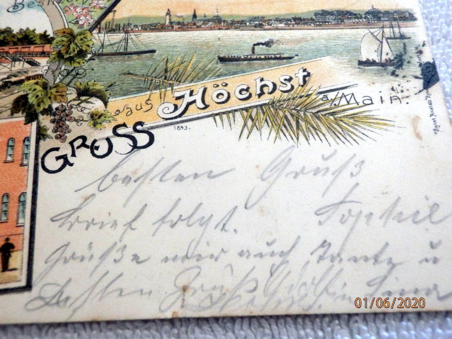 Cartes postales: Litho, Gruss aus Höchst am Main – D'occasion à Ueberstorf par dinbau 4