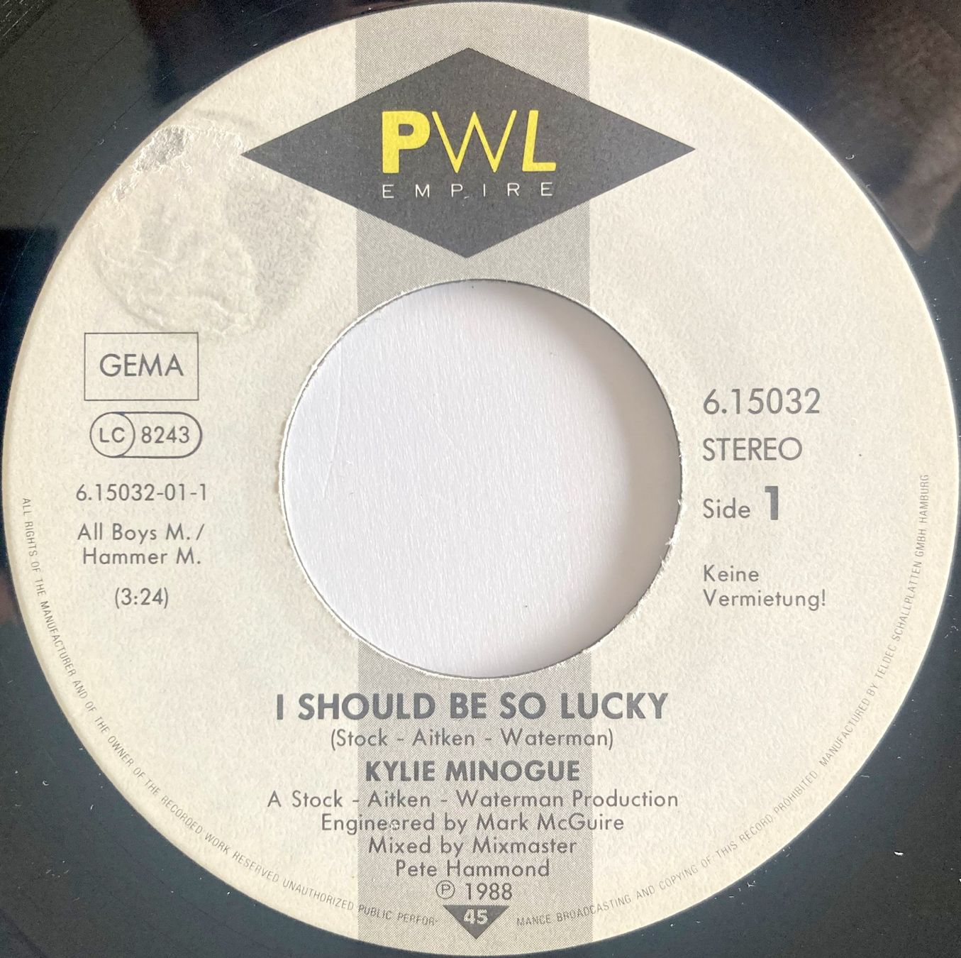 Dischi in vinile: KYLIE MINOGUE - I SHOULD BE SO LUCKY – Usato da Bottens venduto da hotter-than-hell 2