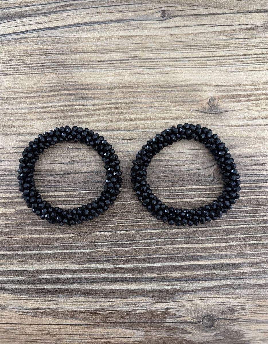 Accessori per capelli: Haargummi / Perlenarmband schwarz 2Stk. – Nuovo e nell'imballaggio originale da Bauma venduto da athena00