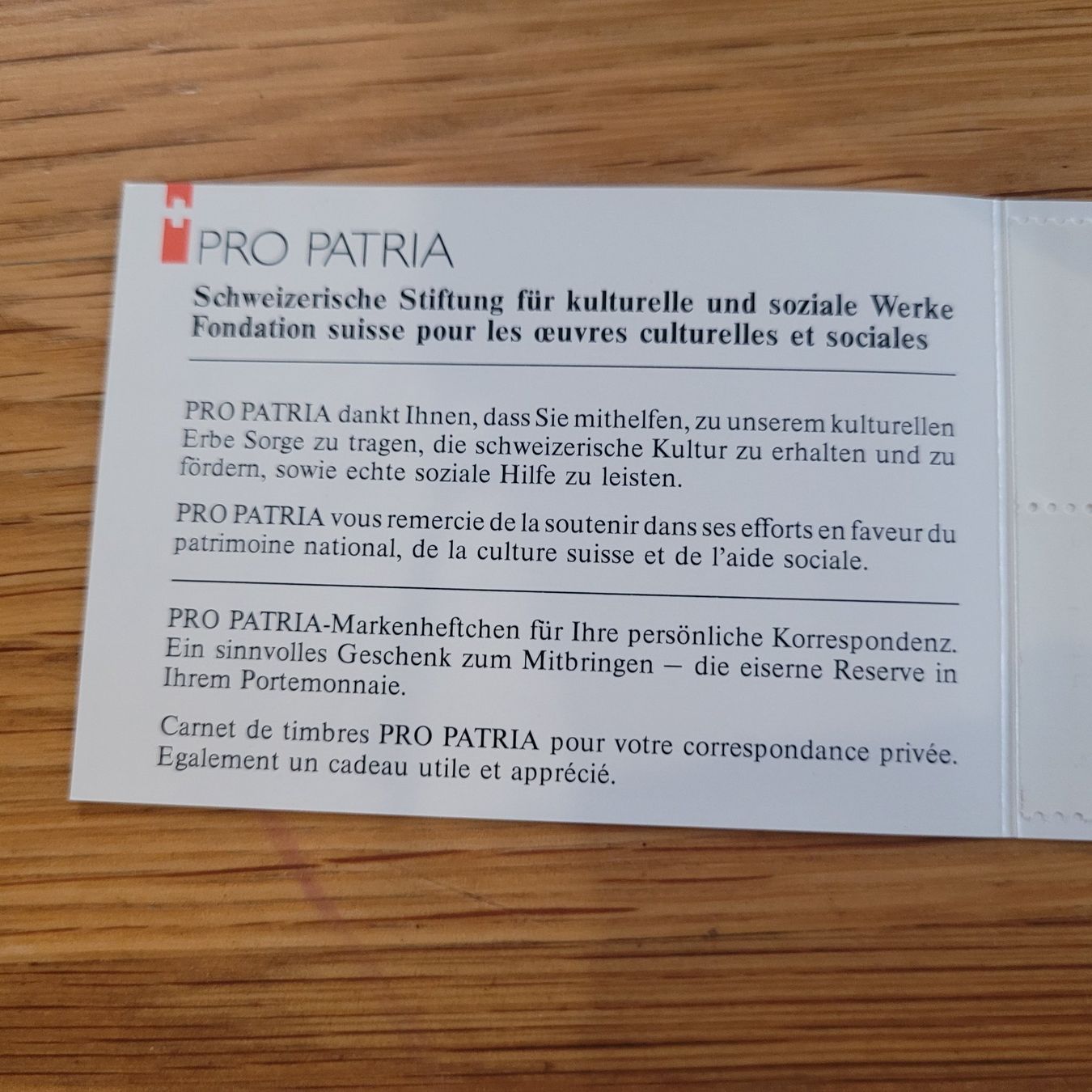 Alle Briefmarken: Markenheftchen Carnet De Timbre Pro Patria 1994 – Gebraucht aus Biel/Bienne von Destockweb 1