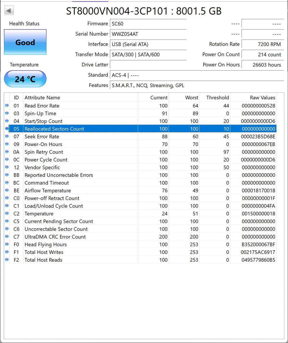 Seagate Dischi rigidi: Disk SATA 8Tb Seagate IronWolf NAS - 26603 Stunden – Usato da Zürich venduto da Lock5151 2