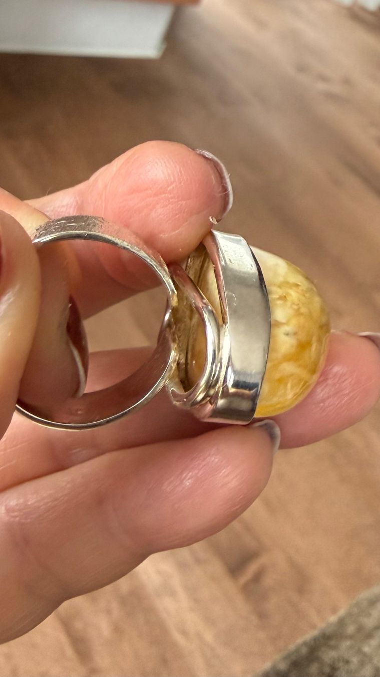 Anelli: Galaktischer Silberring mit Bernstein – Nuovo e nell'imballaggio originale da Ebikon venduto da elischka 3