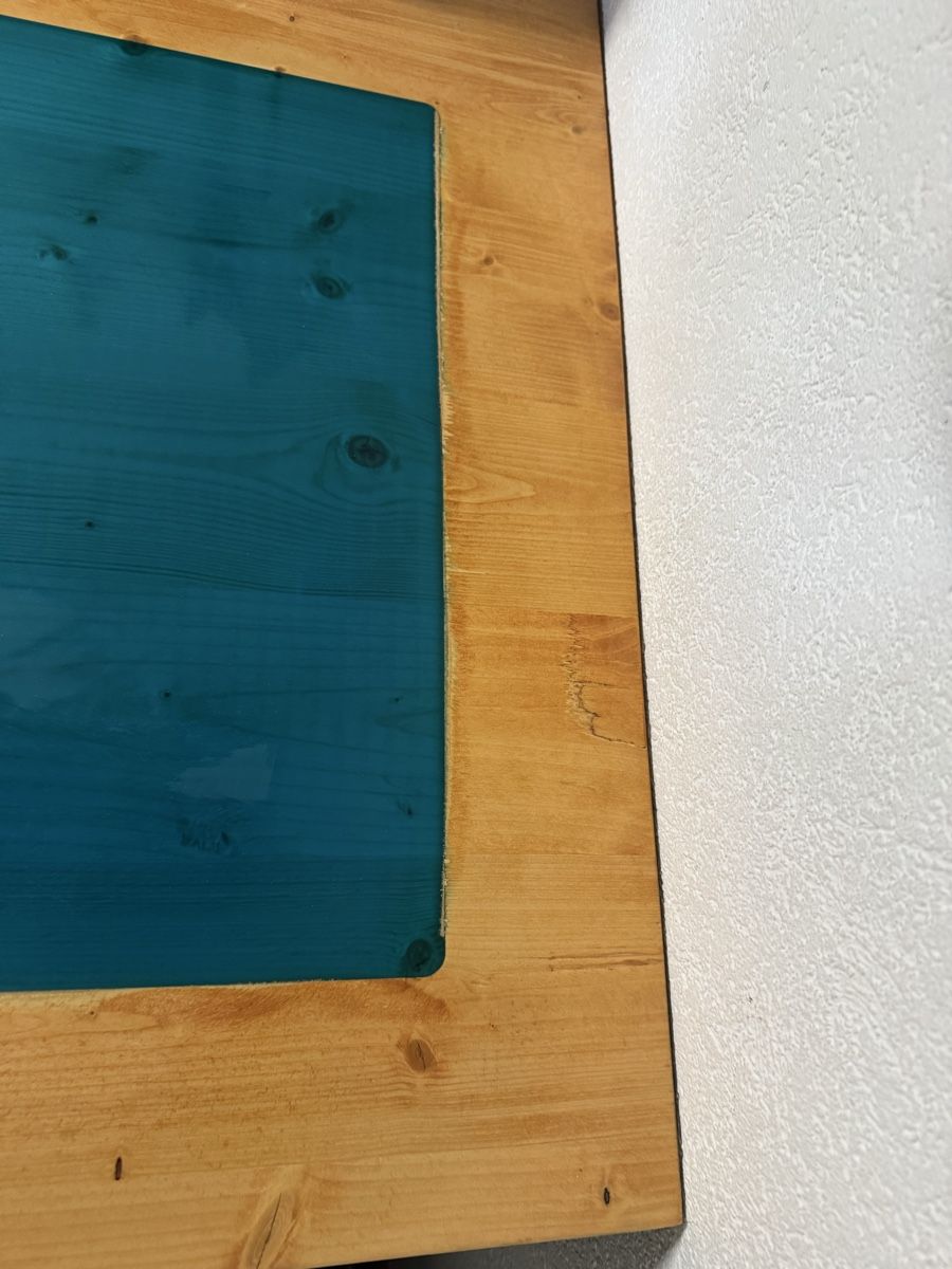 Scrivanie: Holzschreibtisch mit blauer Epoxidharzplatte – Usato da Lengnau AG venduto da Noelito_777 1