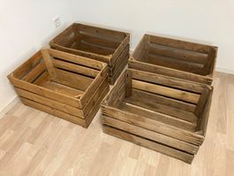 4 Stk. Holzkisten Holzharasse Holz Kiste Harasse Garten Obst