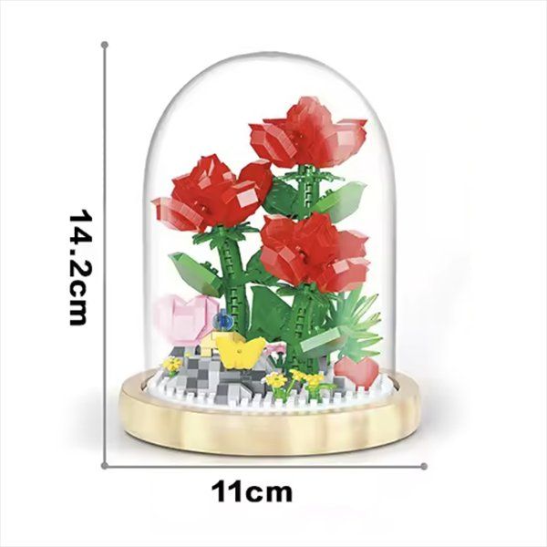 Kit di costruzioni: Blume im Glas: Rote Rosen / Mini-Bausteine – Nuovo e nell'imballaggio originale da Meisterschwanden venduto da Bigi1 2