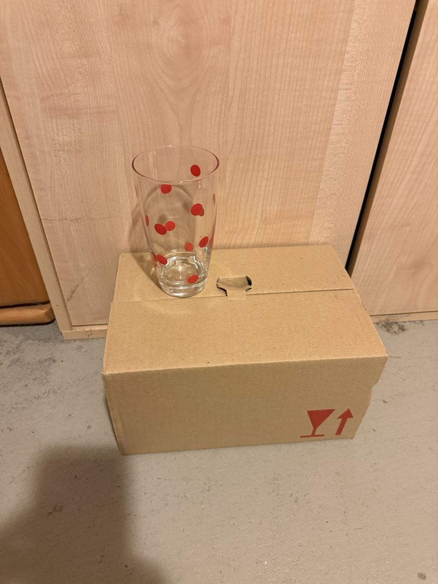 Gläser: Glas mit roten Punkten neu – Neu und originalverpackt aus Oberbuchsiten von Leopard95