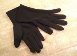 Damen Handschuhe klein feiner Jersey Stoff schwarz