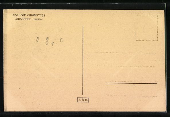 Cartoline postali: AK Lausanne, College Champittet – Usato da Berlin venduto da bartko-reher 1