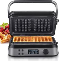 1600W Doppelwaffeleisen Belgische Waffel Waffeln 5 Programme