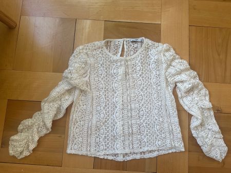 Mango Damen Bluse Spitzenoptik Gr. S