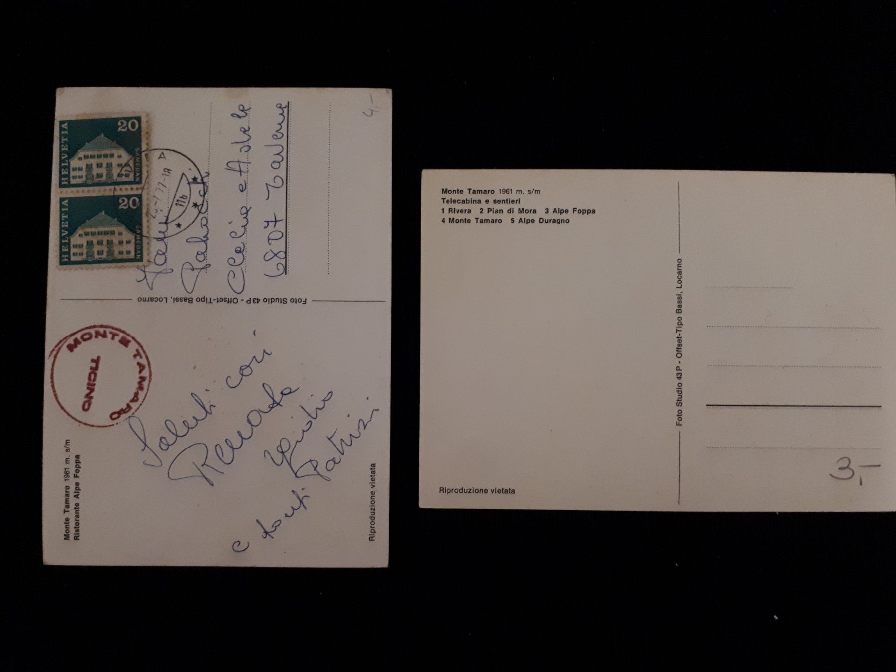 Cartes postales: 2 CP MONTE TAMARO – D'occasion à Ponto Valentino par giorgia06 1