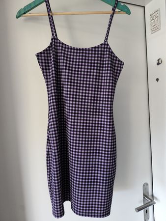 Kleid Karomuster Lila/Schwarz Grösse S  guter Zustand
