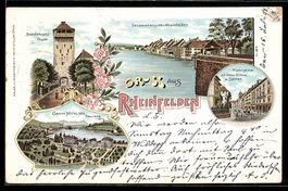 Litho Rheinfelden, Marktgasse mit Hotel 