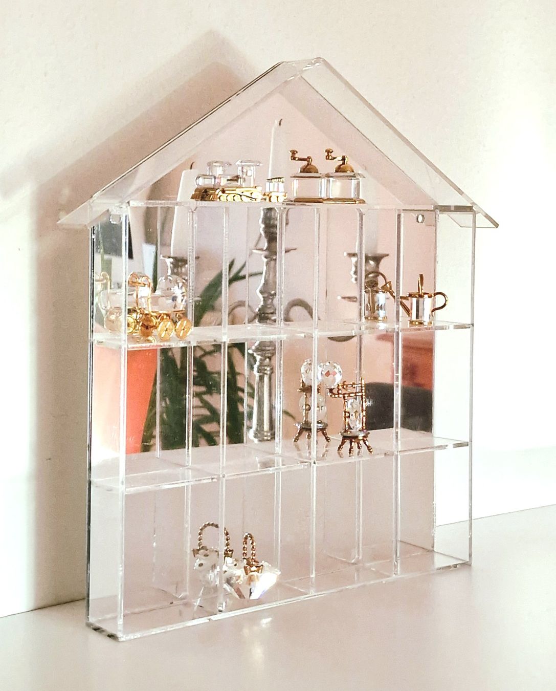 Acryl-Setzkasten Für Minifiguren – 3 Ebenen, Transparente Klappe – 30x24x17 Cm – Stapelbar – Weiß