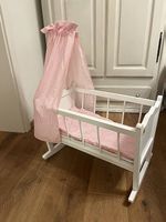 Puppen Schaukelbett mit Kissen Decke