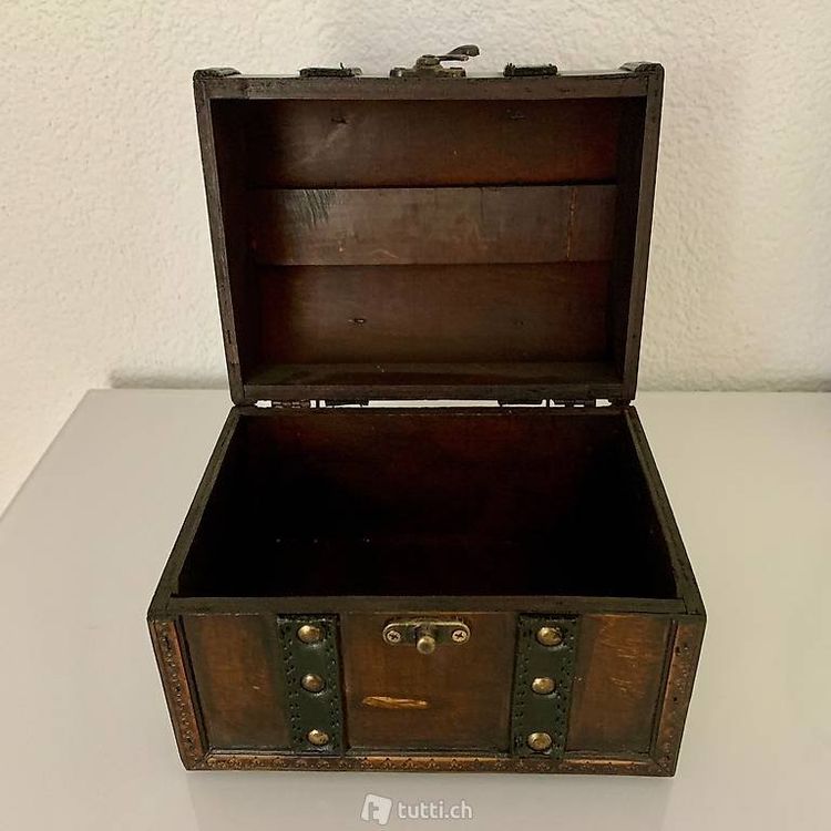 Piraten Schatztruhe Aus Holz - Vintage Dekobox Für Schmuck & Sammlerstücke