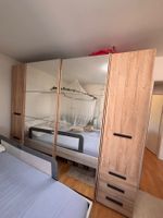 Kleiderschrank mit Spiegelfront natur Nachbildung