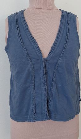 Sommerliche Leinenweste in Jeansblau, Grösse M, Top Zustand