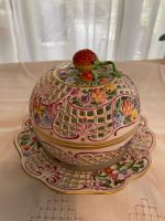 WUNDERSCHÖNE HEREND PORZELLAN POTPOURRI BOX OFFENE KORB-STIL