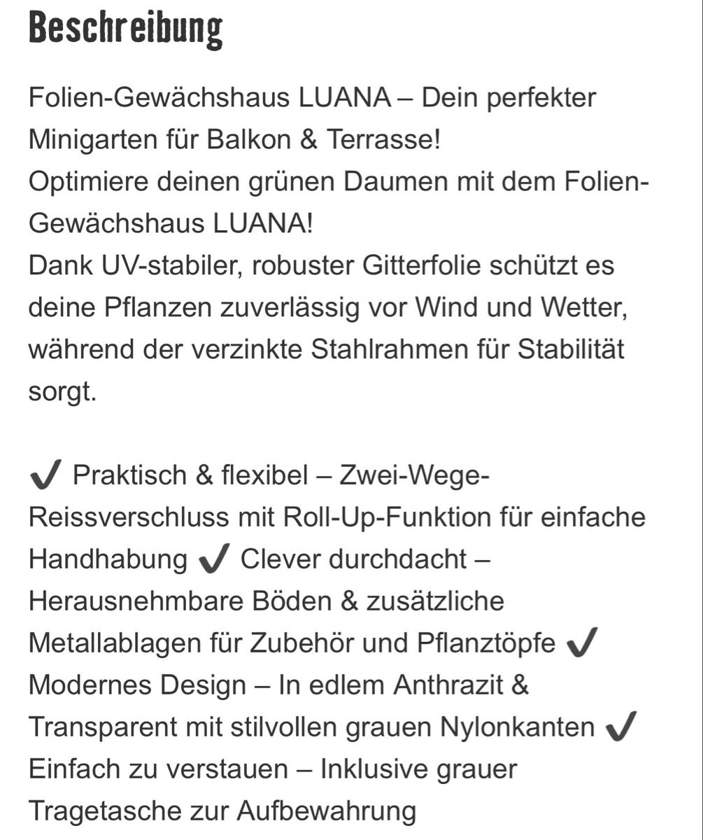 Casette da giardino & serre: Foliengewächshaus originalverpackt – Nuovo (secondo la descrizione) da Fehraltorf venduto da JuliaAngela 8