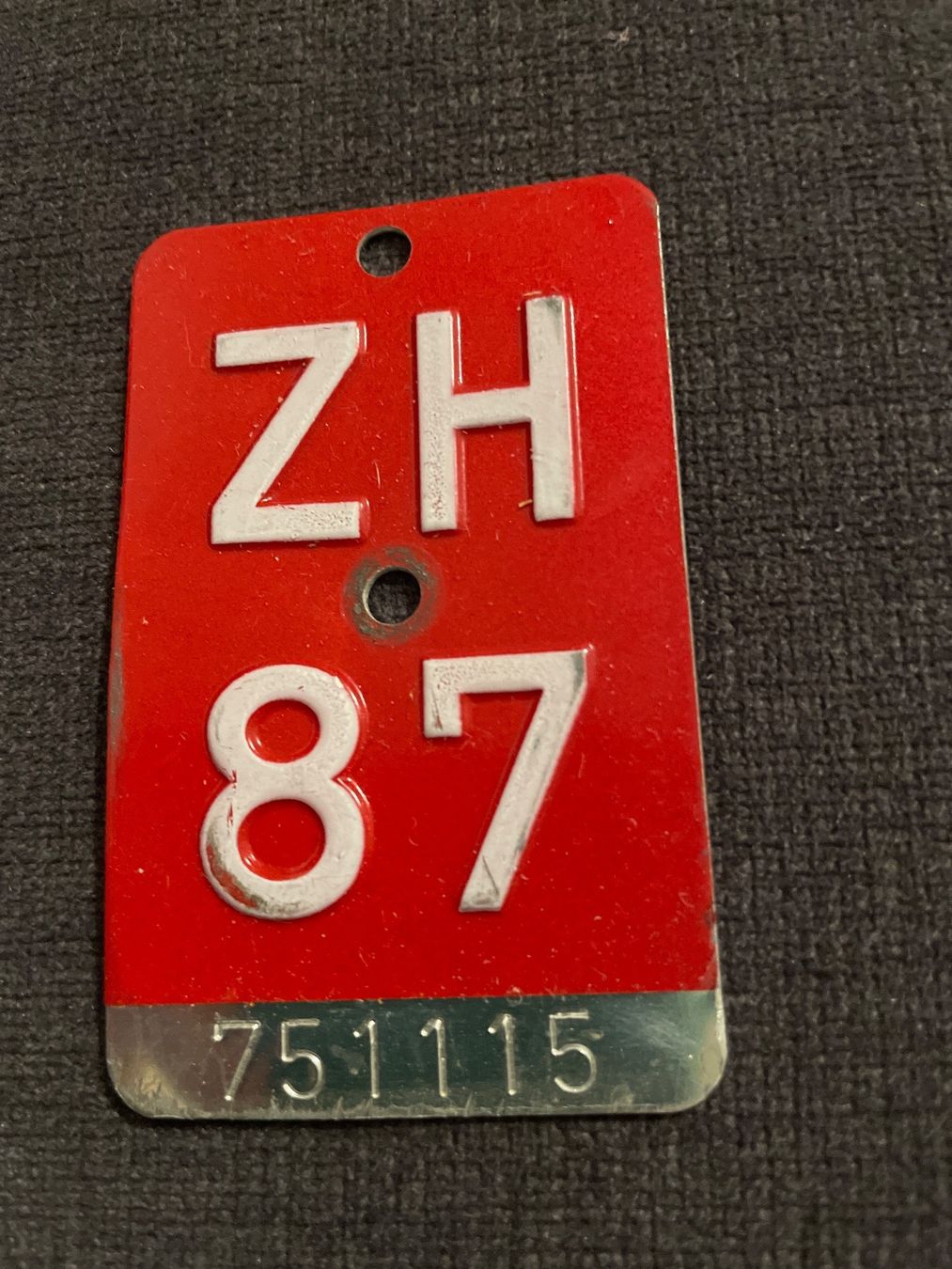 Ecriteaux: Velonummer ZH 87 – D'occasion à Winterthur par cheerio97 1
