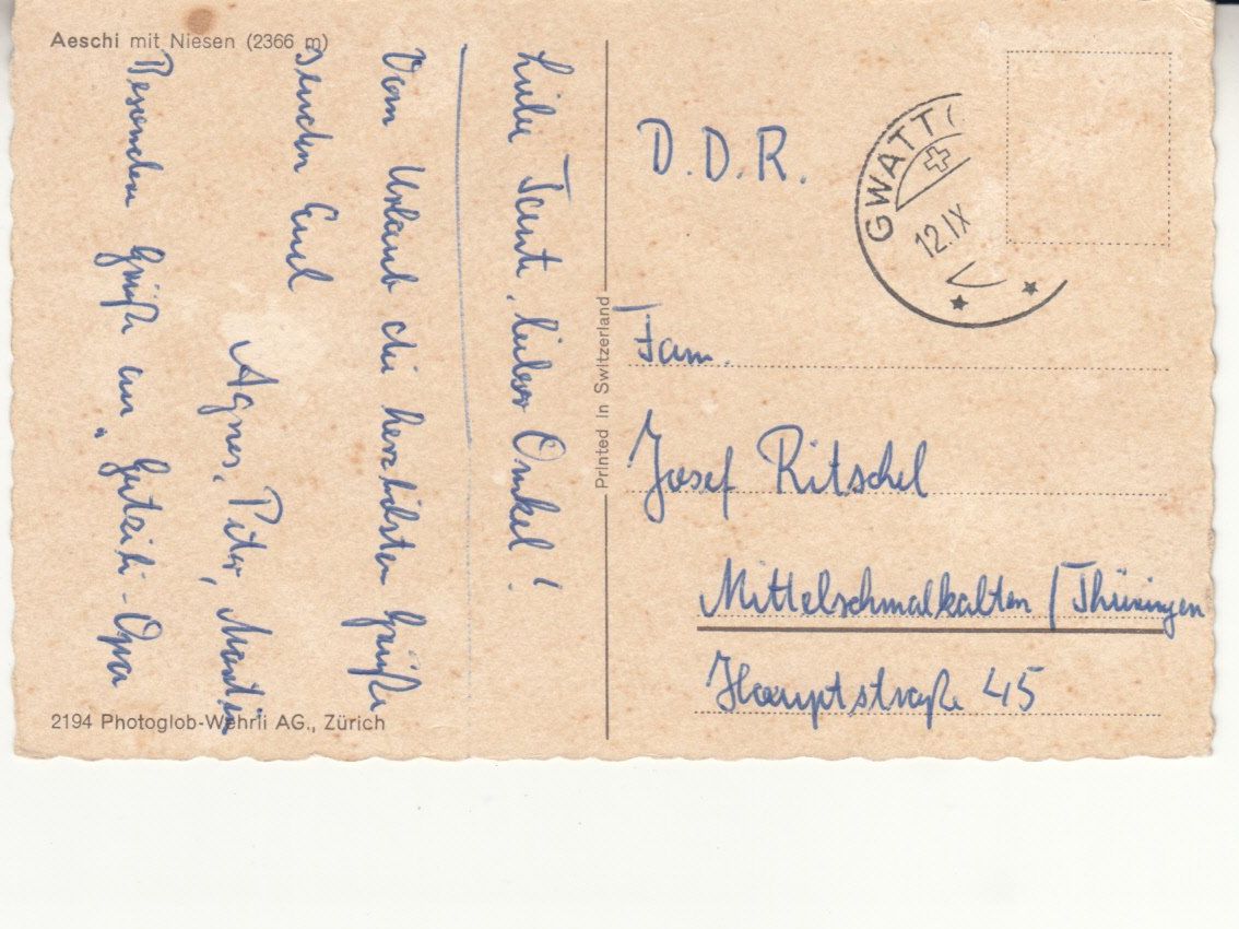 Cartoline postali: Aeschi ca. 1960 – Usato da Bürglen TG venduto da StampGraf 1