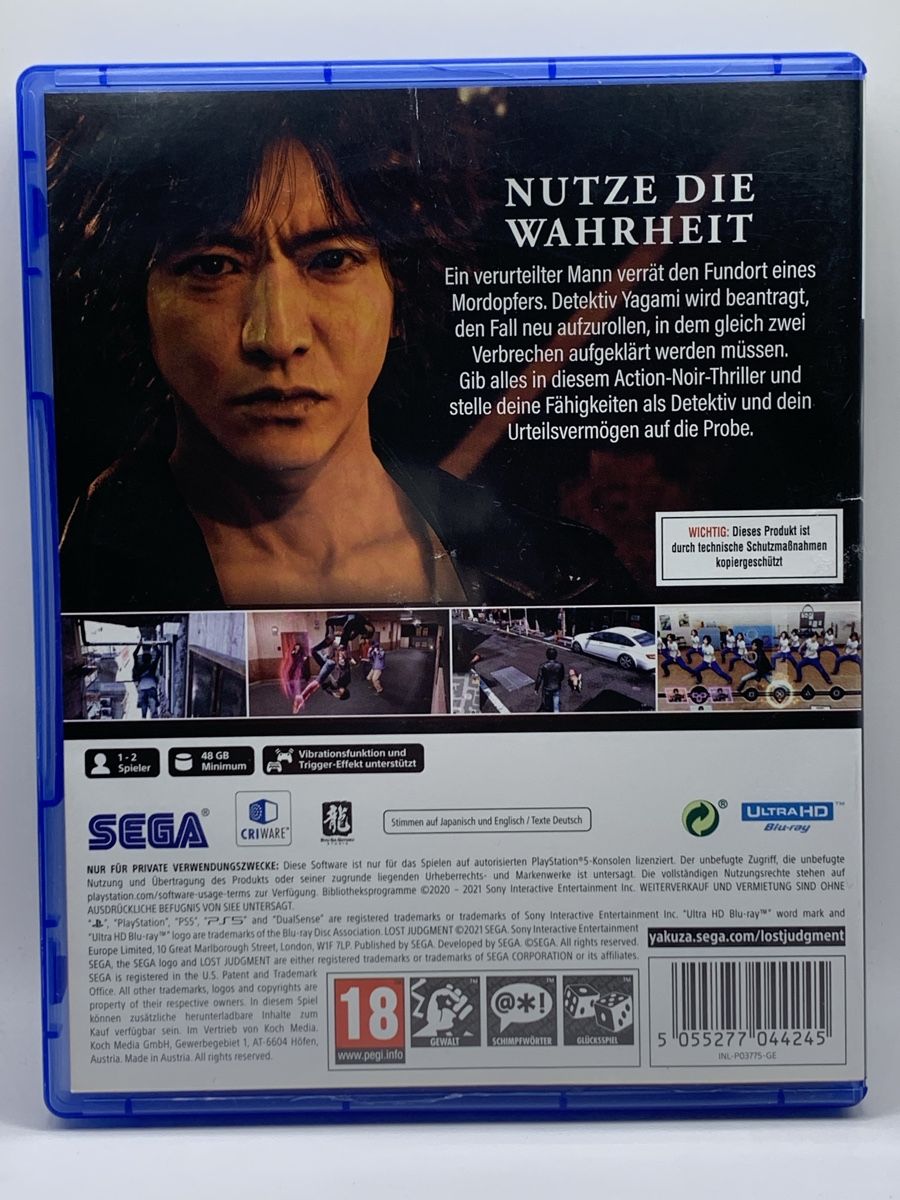 Sony Spiele: Lost Judgment - PS5 – Gebraucht aus Ostermundigen von RG-Collector 1