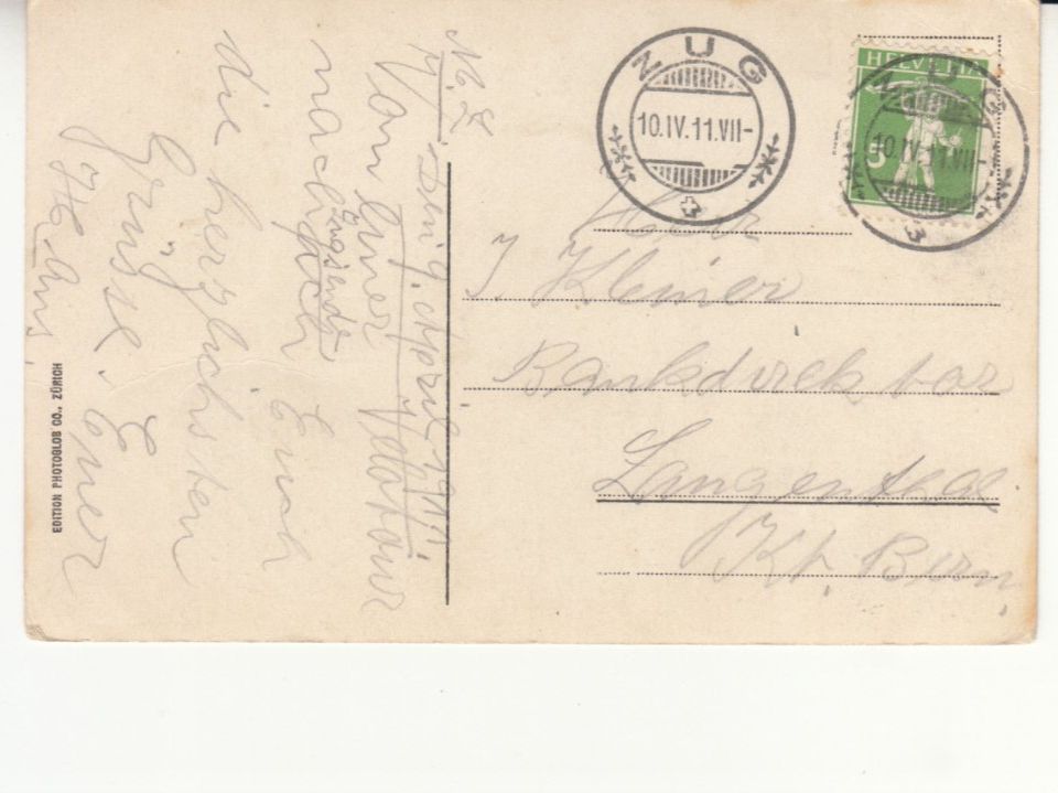 Cartoline postali: Zug 1911 – Usato da Bürglen TG venduto da StampGraf 1