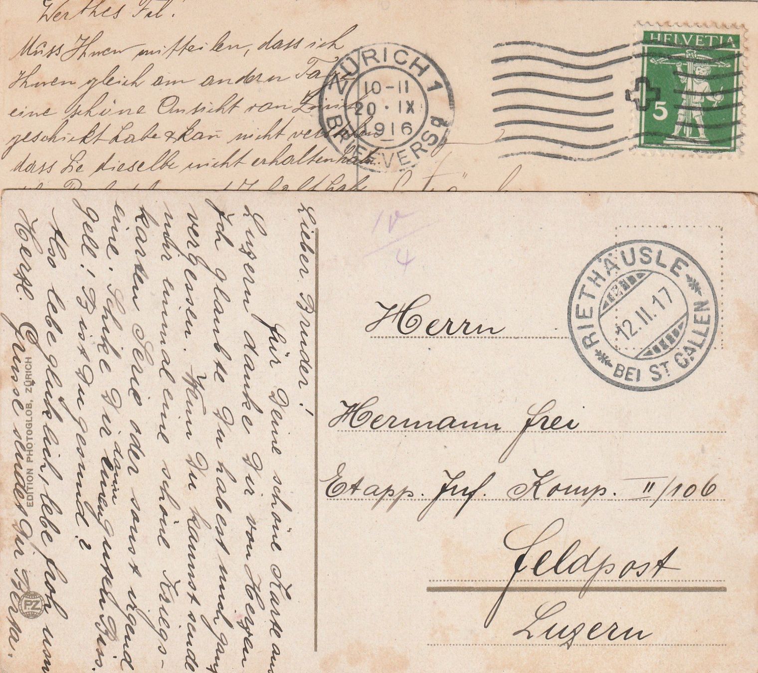 Cartoline postali: 2 Ak St. Gallen – Usato da Rorschacherberg venduto da fratovi2 1
