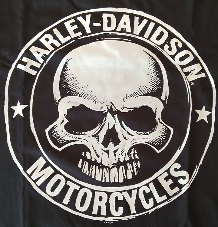 T-shirt Harley-Davidson, noir, tête de mort, stylé!J009 4