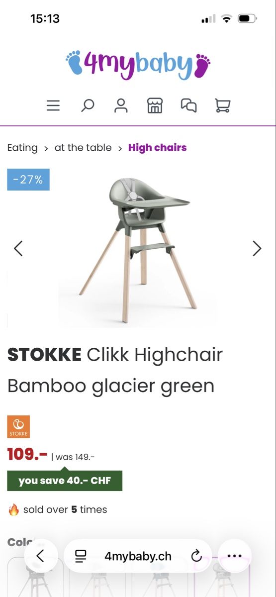 Stokke Hochstühle: Stokke high chair  – Gebraucht aus Zollikon von jud_cmm9