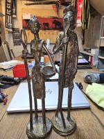 AntikeAfrikanische Figuren Paar Bronze 33cm hoch (T3)