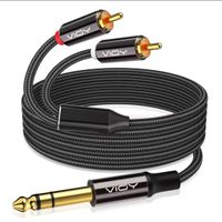 Câble audio stéréo Y – Jack 6.35 mm (1/4") vers 2 RCA mâles