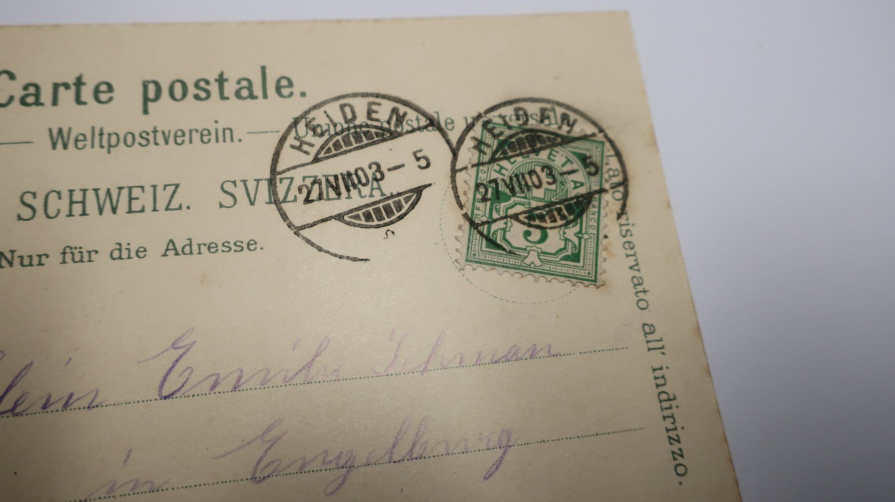 Cartoline postali: Heiden  1903 – Usato da Cormoret venduto da Pascalll2001 4