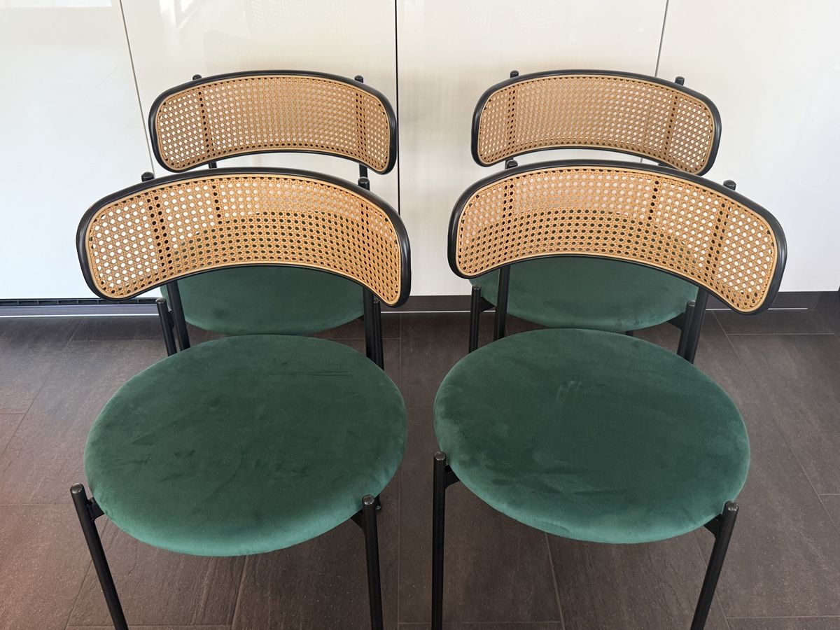 Sedie: Chaise design vintage en velours vert – Nuovo (secondo la descrizione) da Boudry venduto da mat_zn57