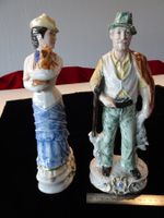 1 Paar alte Capodimonte-Porzellan - Figuren, signiert